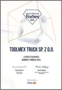 TOOLMEX TRUCK laureatem rankingu DIAMENTY FORBESA 2023!