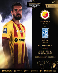Zapraszamy na mecz KORONA Kielce – LECH Poznań, który odbędzie w dniu 02.12.2023 na Stadionie SUZUKI ARENA!