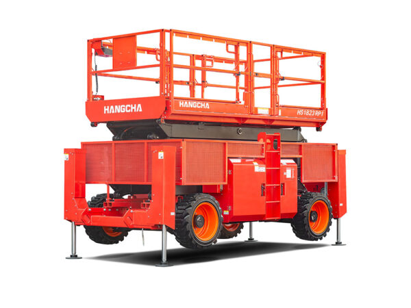 Podnośnik nożycowy terenowy Hangcha 15m–18m stabilizowany