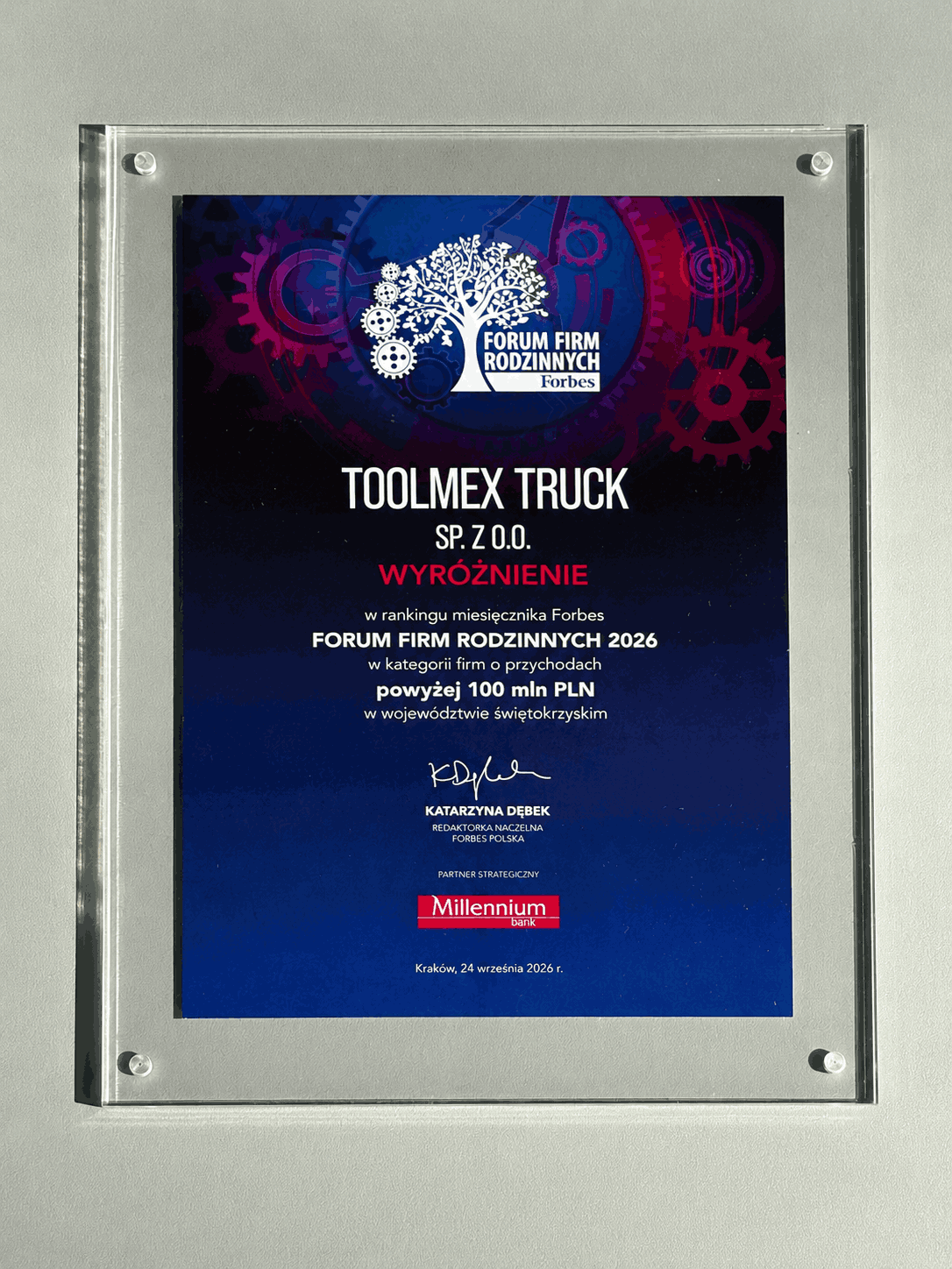 Toolmex Truck ponownie wyróżniony w Forum Firm Rodzinnych magazynu Forbes Polska